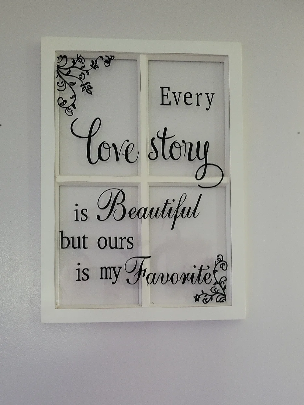 White “Every Love Story” Wall Art - Classic Romantic Decor